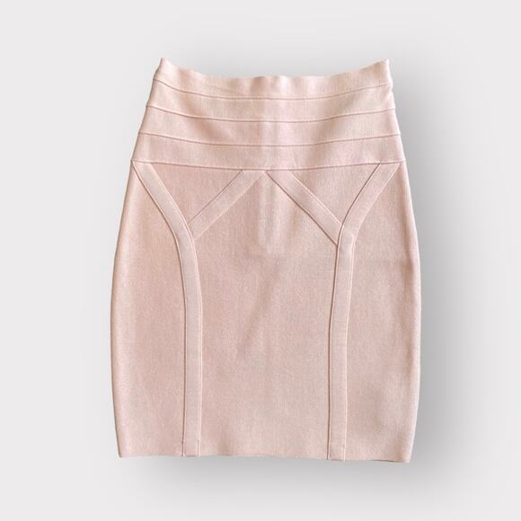 Bebe Bandage Mini Skirt Pink XS - Picture 1 of 6